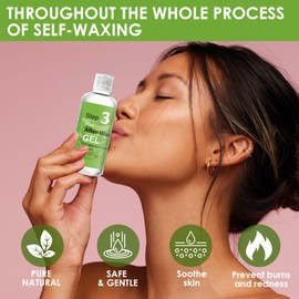 Before And After Waxing Skin Care Products, Chamomile Pre Wax Cleanser Lotion, Almond Oil Moisturizing Wax Remover, Post Wax Cooling Aloe Vera Gel, 3 Bottles Hair Removal Waxing Kit for Women