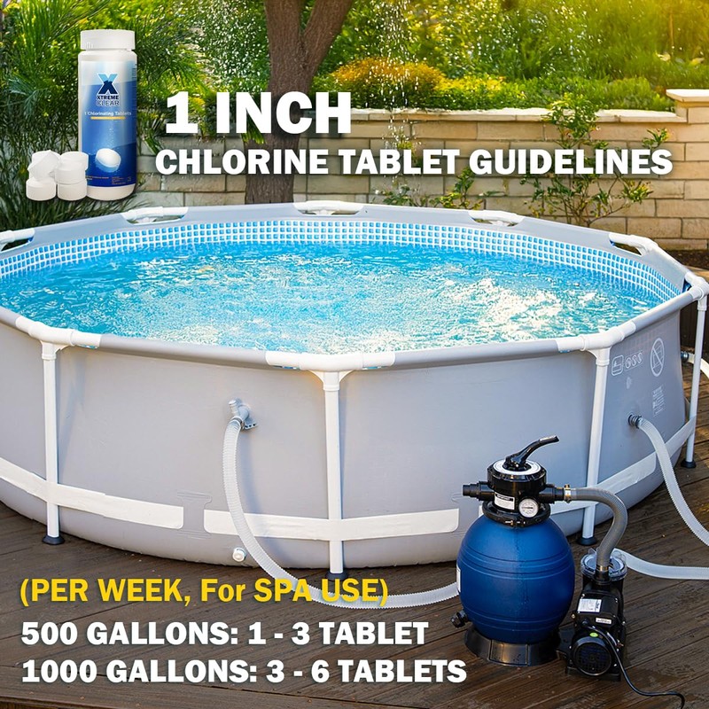 XtremeClear 1" Chlorine Tabs Swimming Pool Hot Tub & Spa