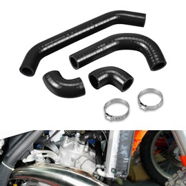 NICECNC Black Silicone Radiator Coolant Hose Clamps Kit Compatible with KTM 250 300 XC SX 2023-2024 250 300 EXC XCW 2024,Compatible with Husqvarna 300 TX 2023-2024 250 300 TE 2024,See fitment
