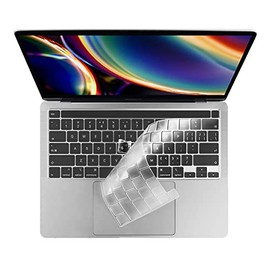 EooCoo Keyboard Cover Ultra Thin Compatible with 2021 2020 MacBook Pro 13 inch A2338 M1 A2251 A2289 & MacBook Pro 16 inch A2141 with Touch Bar & Touch ID & Retina Display, US Layout - TPU Clear