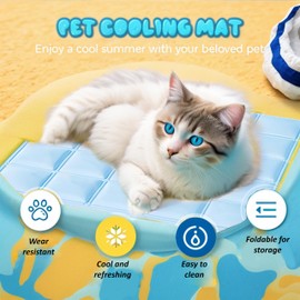 Cooling Mat for Dogs to Lay On, Ice Silk Cooling Mat for Cat & Dogs, Non-Slip & Foldable Cool Pad Cats for Summer, Portable Pet Cool Mat