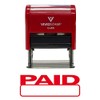Basic PAID Self Inking Rubber Stamp (Red Ink) - Medium