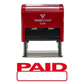 Basic PAID Self Inking Rubber Stamp (Red Ink) - Medium