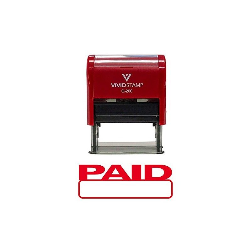 Basic PAID Self Inking Rubber Stamp (Red Ink) - Medium