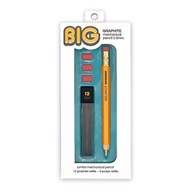 SNIFTY BIG Graphite Mechanical Pencil Set - 1 Pencil + 12 Refill Leads + 3 Erasers
