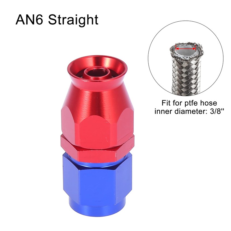 X AUTOHAUX 2pcs AN6 0 Degree Swivel Car Hose End