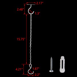 MY MIRONEY White Ceiling Hooks for Hanging Plants, Metal Wall Mount Ceiling Hooks with Hanging Chains for Hanging Lanterns, Wind Chimes, Bird Feeders, Planters, Indoor and Outdoor