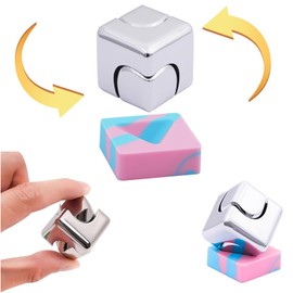 Fidget Toys Kinetic Desk Spinner Cube Toy for Adult Silver