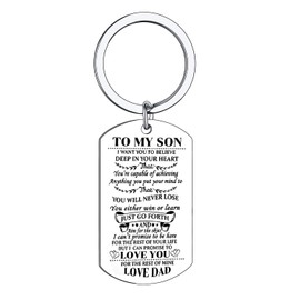 BESPMOSP Son Keyring Son Gifts from Dad Son Christmas Birthday Gifts Graduation Gifts Son Present Son Inspirational Gifts from Dad