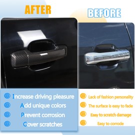 LLKUANG Car Exterior Door Handle Cover Trim Compatible with Toyota Tundra 2007-2021 Sequoia 2008-2020 Crew Max 2008-2015,ABS Outside Door Handle Protector Cover Accessories