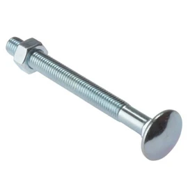 Merriway BH05114 (4 Pcs) Carriage Bolts with Nuts, M10 x 75mm (3/8 inch x 3 inch) Zinc Plated - Pack of 4 Pieces