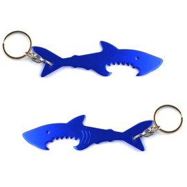 Blue Shark Keychain Bottle Opener - Blank - Black Blue Green Purple or Red - 1-100 Packs