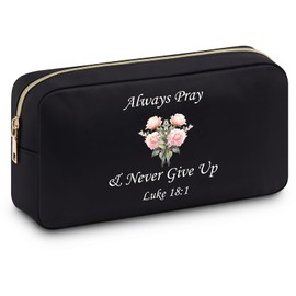 Inspirational Bible Verse Gifts for Women Makeup Bag Christian Gifts for Women Faith Spiritual Gifts Cosmetic Bag Baptism Gifts Travel Pouch for Women Sister Daughter Christmas Birthday Gifts