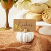 Kate Aspen White Pumpkin Place Card Holders - Set of