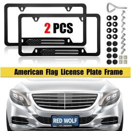 Unbranded 2X For Honda Accessories Car License Plate Frame Cover US Flag Patriot Aluminum