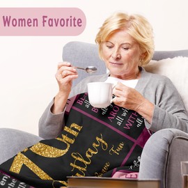 Lcobion 70th Birthday Gifts for Women, Gifts for 70 Year Old Woman, 70 Year Old Birthday Gifts for Women, Present for 70th B-Day Females, 70th Birthday Decorations for Woman Blanket 50" X 60"