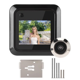 Door Peephole Camera, 2.4in TFT LCD Screen Display Smart Door Peephole Viewer Video Doorbell, 0.3MP 95° Wide Angle Camera Photo Recording, Smart Vision Door Camera Monitor
