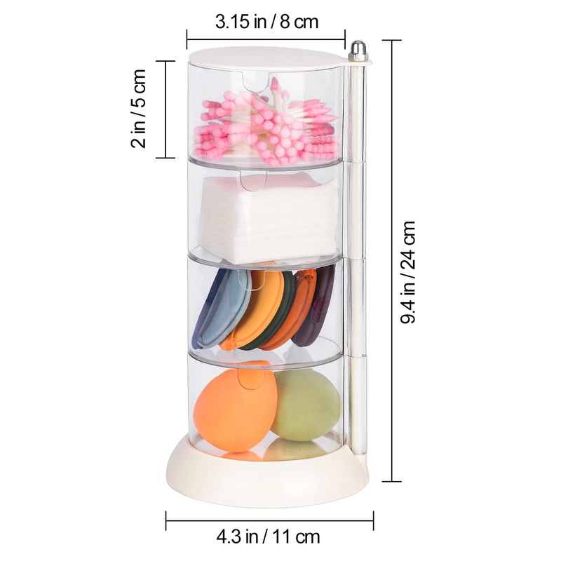 JessLab Stackable Storage, 4 Layers Acrylic Hair Accessory Organizers Containers