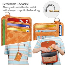 EcoVision Slim Minimalist Front Pocket Wallet, RFID Blocking Credit Card Holder Wallet with Detachable D-Shackle for Men Women