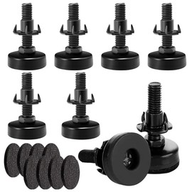 BILIBON 8 Piezas Niveladores de Muebles, Patas de Nivelación de Mueble Ajustable con Roscados de 3/8-16 Pulgadas, Base Grande con Capacidad para 1320 Libras, Apto para Mesa, Silla, Sofá