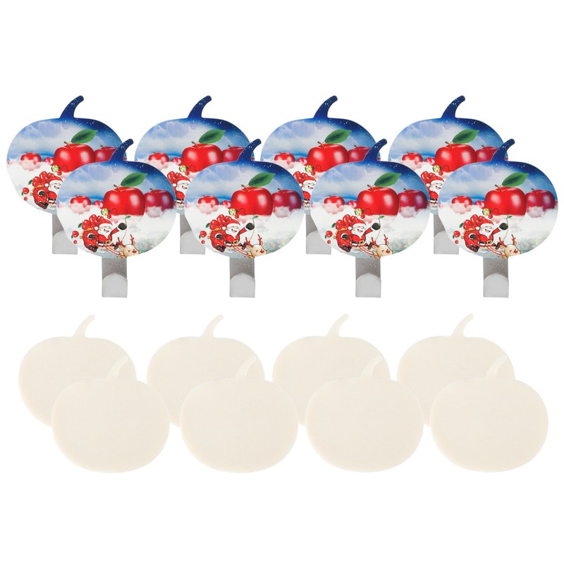 8Pcs Apple Shape PunchFree Hook WallMounted Sticking Hook Kitchen Bathroom