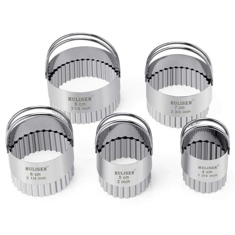 HULISEN Biscuit Cutter Set (5 Pieces/Set), Stainless Steel Round Biscuit