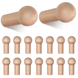 Yardwe Wooden Coat Hooks, Wall Hooks, Hat Hooks, Door Hooks, Coat Hooks, Hook Rail with Screw Nut 51 mm, 23 mm, 15 mm, Pack of 25