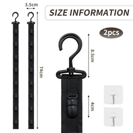 Cap Holder Wall, Baseball Cap Holder Wall, Hat Holder Comes with 8 Storage Clips, for Wardrobe Cap Holder, Cap Holder for Storing Baseball Caps, Duck Hats, Pack of 2