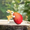 Generic Strawberry Rabbit Figurine Resin Animal Figurine Art Craft Housewarmings