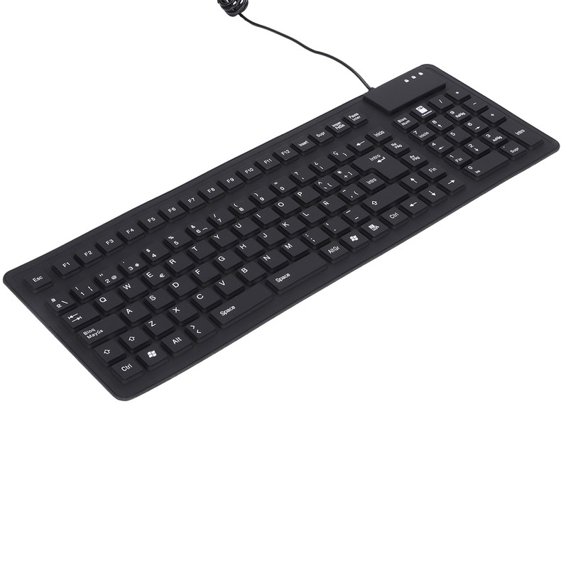 Keyboard 108 Key Spanish USB Wired Portable Foldable Quiet Waterproof