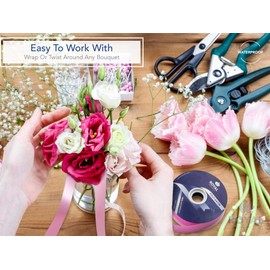 Red Poly Satin Waterproof Ribbon 1 3/8" (#9) For Floral and Craft Decoration 100 Yard Roll (300 FT Spool) Bulk By Royal Imports (MADE IN ITALY)