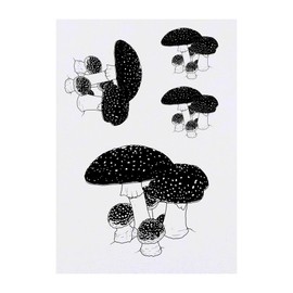 4 x 'Mushroom Cluster' Temporary Tattoos - Water Resistant, Skin-Safe, Non-Toxic Transfers, Mixed Sizes (TO00080688)