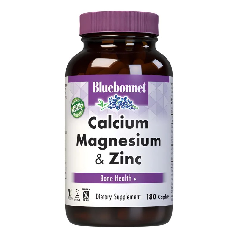 Bluebonnet Calcio Magnesio Zinc 180 Tabletas Salud Ósea