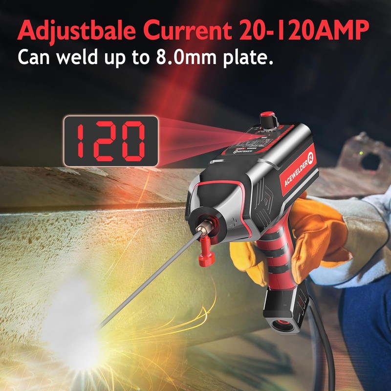 ACEWELDER Handheld Welder 110V, Welding Machine 120A Portable Stick Welder,