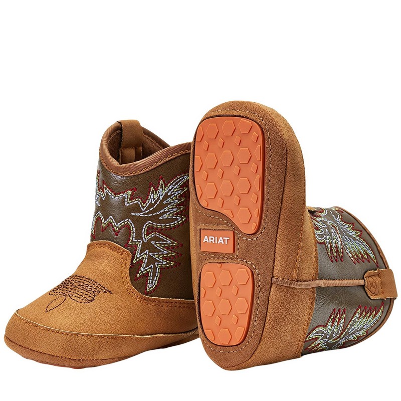 ARIAT Unisex Infant Lil Stompers Baby Boot, Medium Brown (Durango),