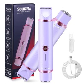 Solimpia Electric Hair Remover for Women's Underarm and Private Area Legs Dual Head Electric Hair Removercolor: Purple
