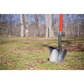 ROOT ASSASSIN One Shot Garden Shovel (43" D-Handle) - Holds More Than The Average Shovel, Back Wings Keep Dirt from Spilling Off The Back, Best for Yard Work, Gardening, Digging, Treasure Hunting