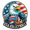 USA Volleyball Sport Sticker 4 Inch American Flag Patriotic Team
