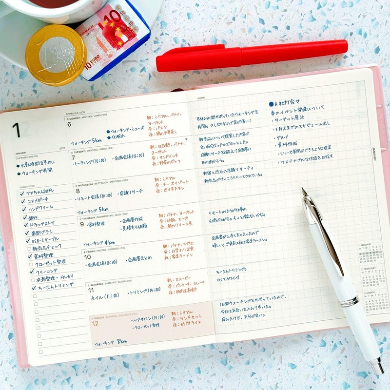 Laconic LWM07-220PU Notebook, Starts March 2026, B6, Weekly Pocket, Purple
