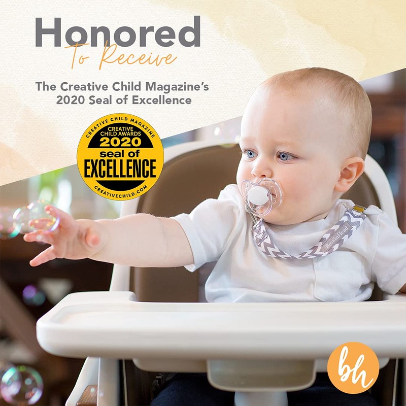 BooginHead Pacifier Clip Pacifier Holder PaciGrip 2-Pack, Pink Rainbows