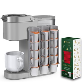 STORAGENIE Coffee Pod Holder Side Mount K Cup Pods Dispenser compatible with Single Serve Coffee Makers, Perfect for Small Counters, Holiday Version(3 Pack/For 15 K-Cups, GREY)