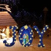 Baquler 3 Pcs LED Christmas Joy Nativity Yard Sign with