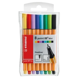 Fineliner - STABILO point 88 MINI - Wallet of 8 - Assorted Colours