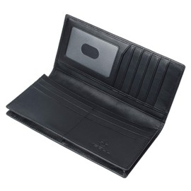 VISOUL Men's Bifold Long Wallet, IC Card Storage, No Coin Purse, Large Capacity, Ultra-thin, Italian Leather, Luxury Cowhide Leather, Bi-Fold Wallet, Genuine Leather, Made by Leading Leather Artisans,