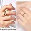 LunarCharm 6-piece set with chunky gold rings for women, gold-plated