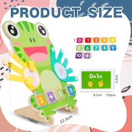 Wooden Maths Counting Toy, Montessori Toy from 3 Years, Wooden Toy Finger Counting Math Counting Educational Toy from 3-9 Years Boys Girls, Educational Value for Calculation and Numbers Learning (Frog
