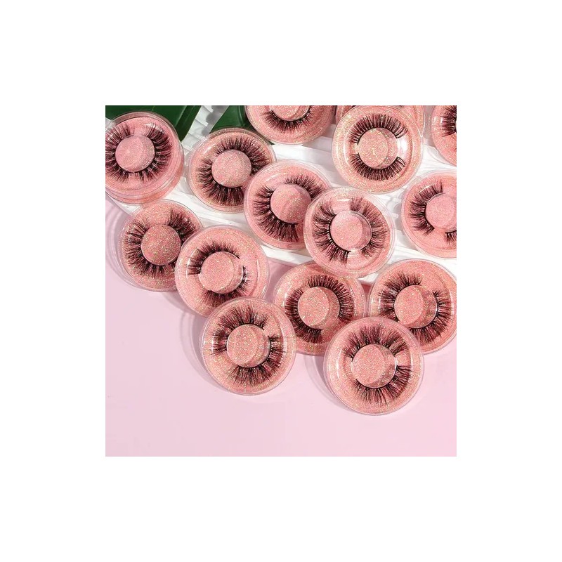 20 Pares Blister Extensiones De Pestañas 3d Kit Maquillaje