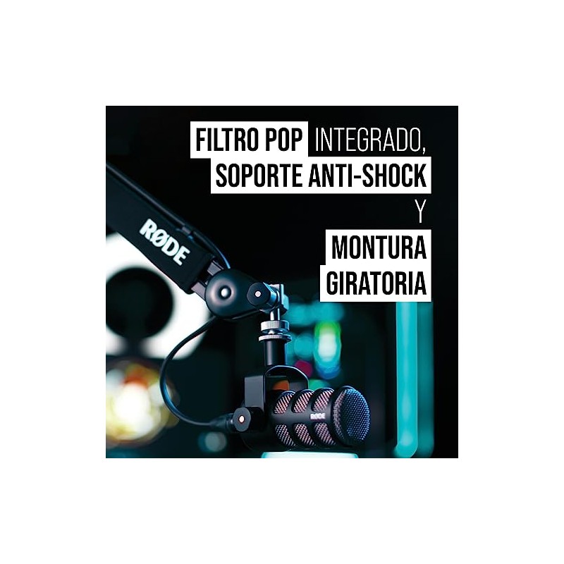 Rode - Micrófono PodMic cardioide dinámico para podcasting