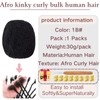 Afro Kinkys Bulk Human Hair for, Loc Repair, Twists, Afro