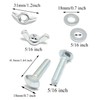 Pro Bamboo Kitchen 10pcs Carriage Bolts Wing Nuts Wing Screw